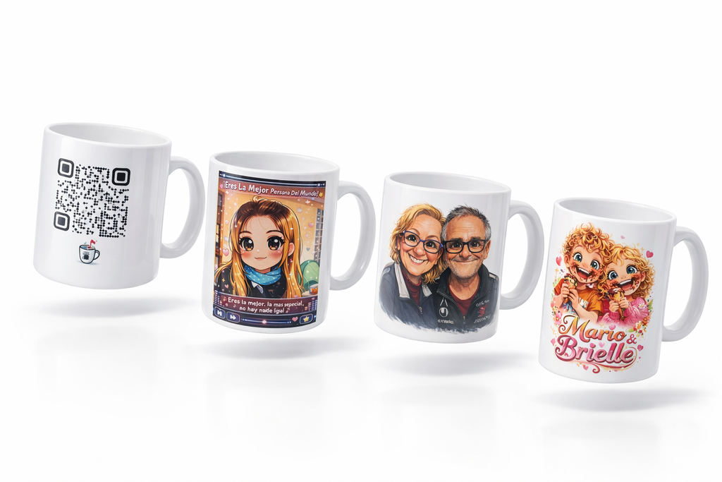 Taza personalizada con canción y código QR